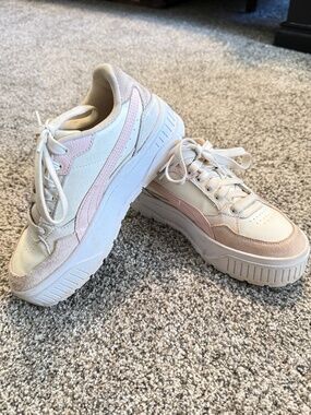PUMA Karmen II Idol Bling cream pink platform sneakers women size 7.5 400473-01